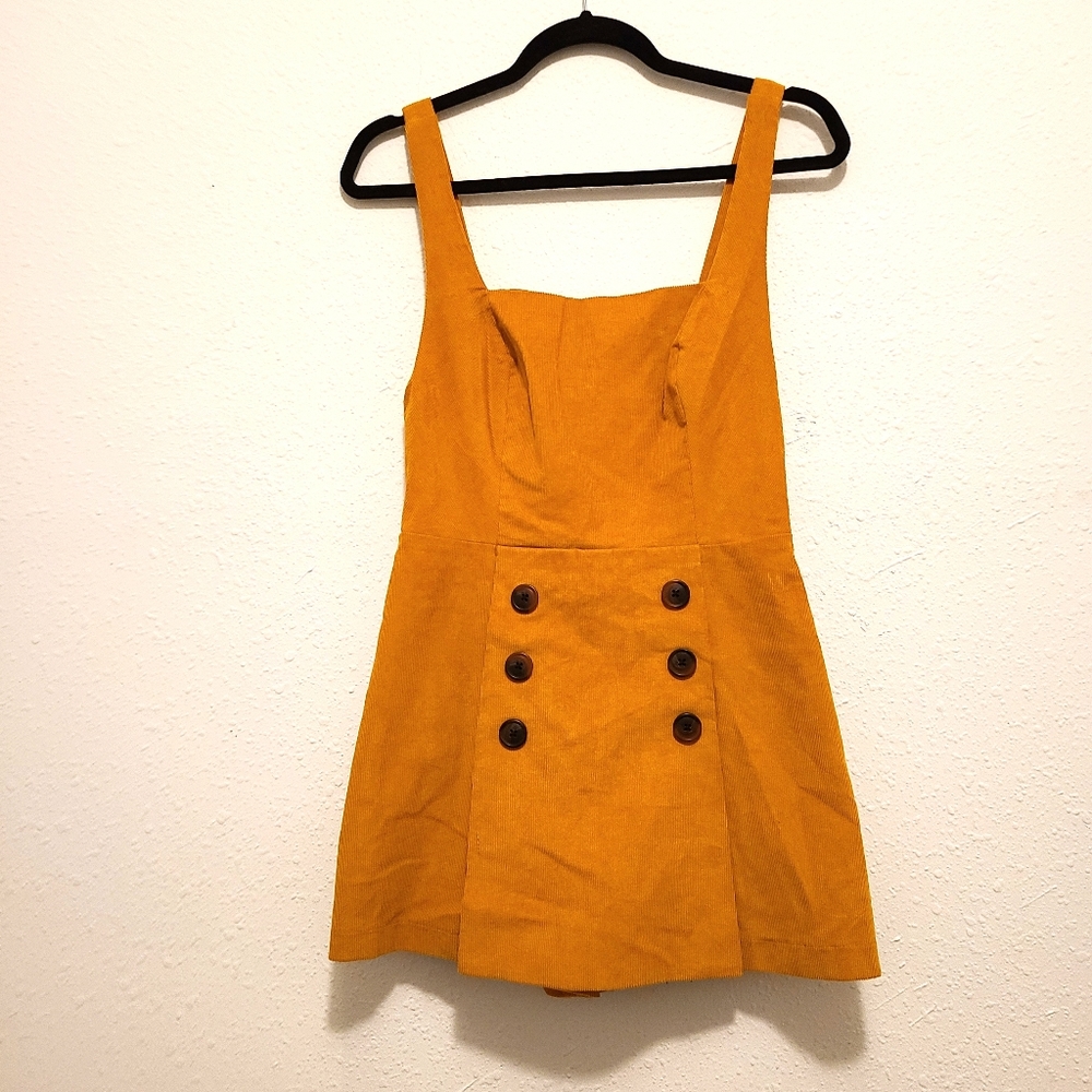 BDG Mustard Yellow Corduroy Romper Small